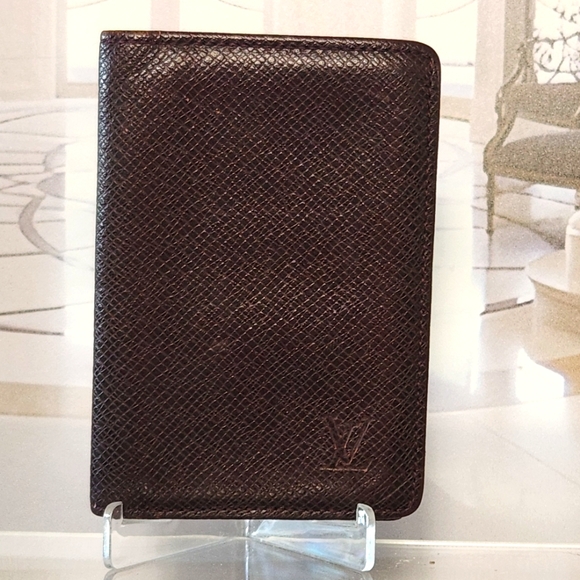 AUTHENTIC Louis Vuitton Taiga Organizer Depoche Business Card Holder - Picture 1 of 16
